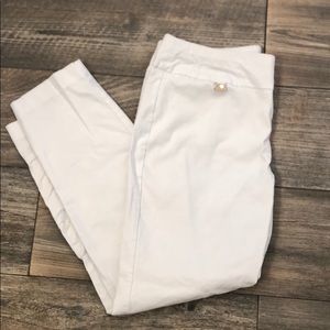 White tummy control trouser pants